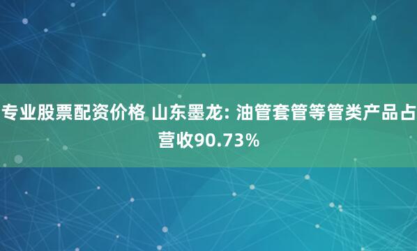 专业股票配资价格 山东墨龙: 油管套管等管类产品占营收90.73%