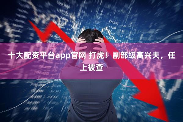 十大配资平台app官网 打虎！副部级高兴夫，任上被查